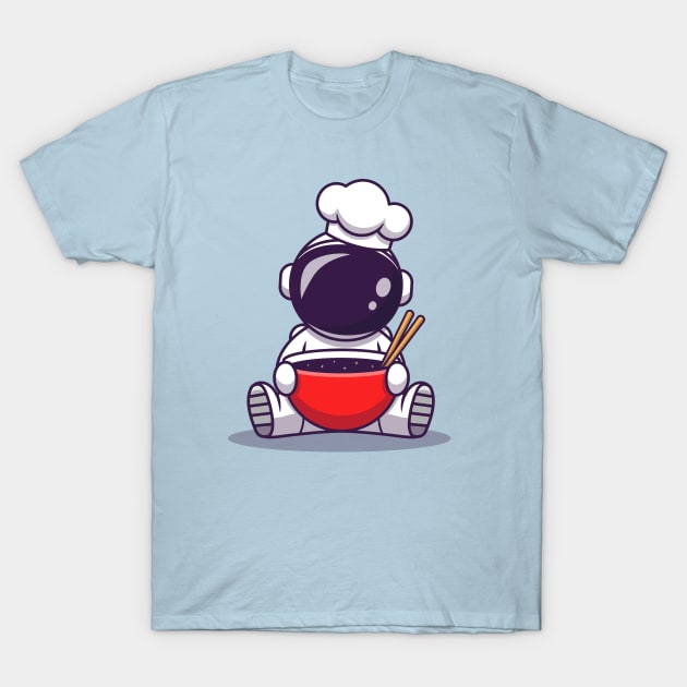 Cute Astronaut Chef Cooking Cartoon T-Shirt by Catalyst Labs